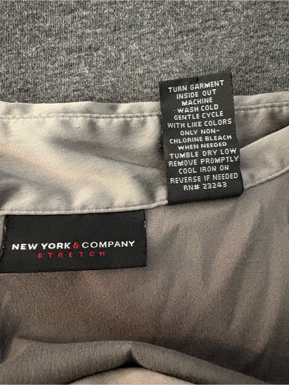New York & Company Silver Satin Knot-Front Button Down Blouse - Picture 4 of 9